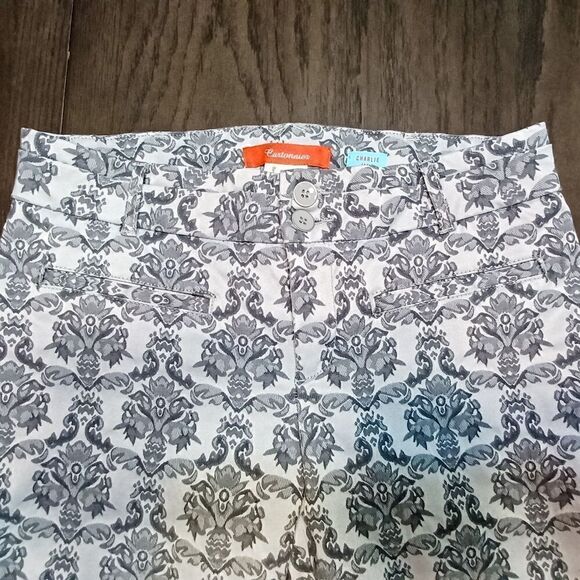 Cartonnier Pants Damask Charlie Ankle Gray Size 6 - Picture 3 of 9
